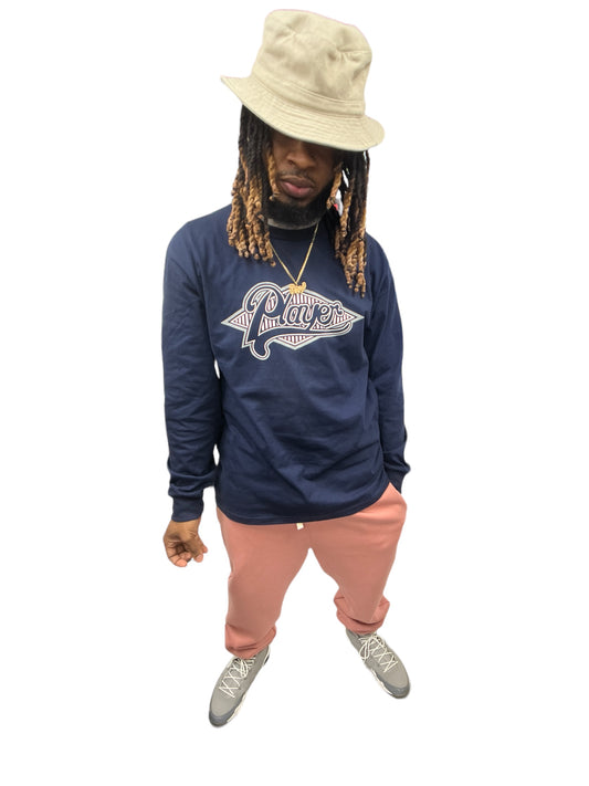 PLAYER Varisty Long Sleeve Tee - Dark Navy
